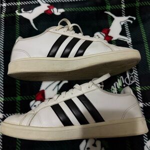Adidas Classic White and Black Striped Sneakers